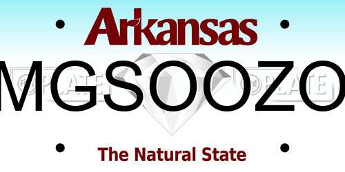 MGSOOZO Arkansas License Plate