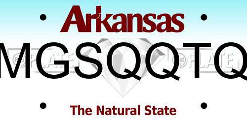 MGSQQTQ Arkansas License Plate