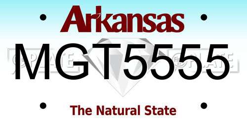 MGT5555 Arkansas License Plate