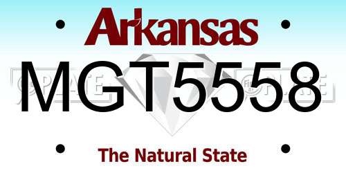 MGT5558 Arkansas License Plate