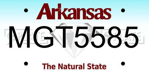 MGT5585 Arkansas License Plate