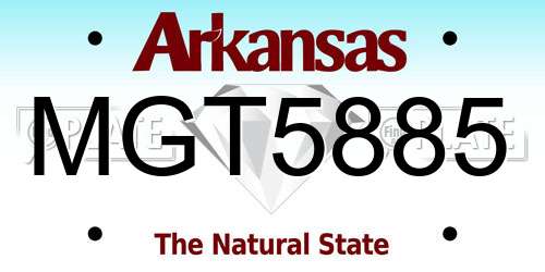MGT5885 Arkansas License Plate