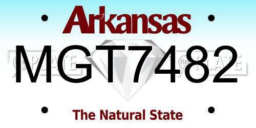 MGT7482 Arkansas License Plate