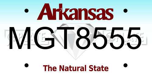 MGT8555 Arkansas License Plate
