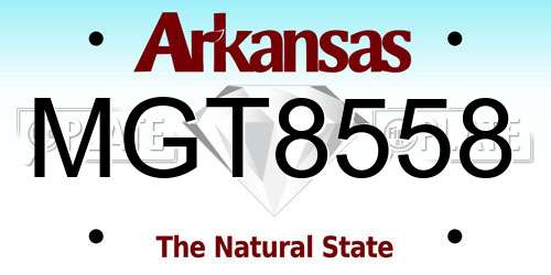 MGT8558 Arkansas License Plate