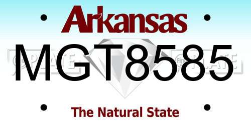 MGT8585 Arkansas License Plate