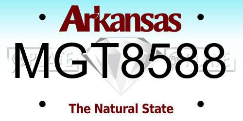 MGT8588 Arkansas License Plate