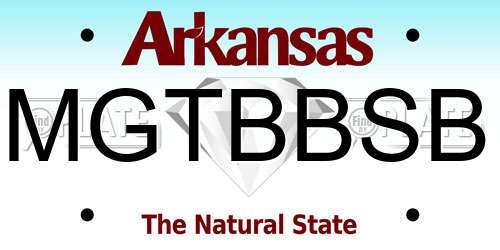 MGTBBSB Arkansas License Plate
