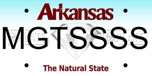 MGTSSSS Arkansas License Plate