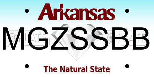 MGZSSBB Arkansas License Plate