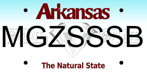 MGZSSSB Arkansas License Plate