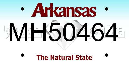 MH50464 Arkansas License Plate