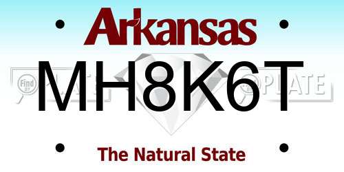 MH8K6T Arkansas License Plate