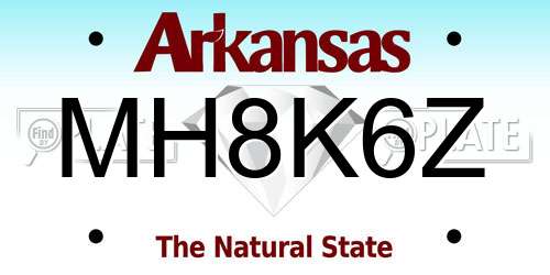 MH8K6Z Arkansas License Plate