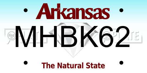 MHBK62 Arkansas License Plate