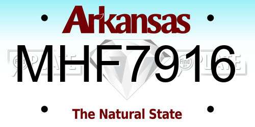 MHF7916 Arkansas License Plate