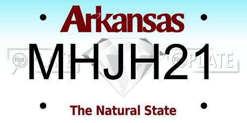 MHJH21 Arkansas License Plate