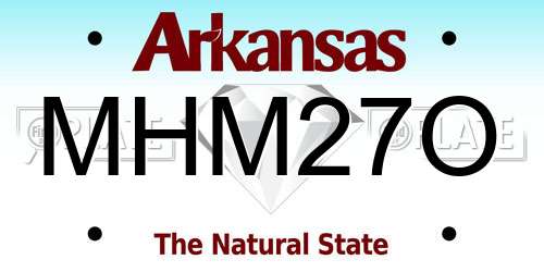 MHM27O Arkansas License Plate