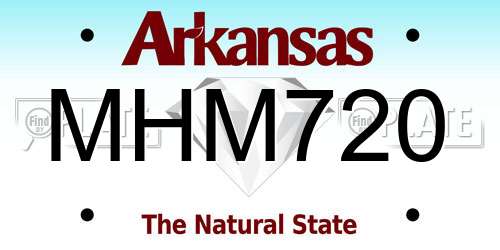 MHM720 Arkansas License Plate