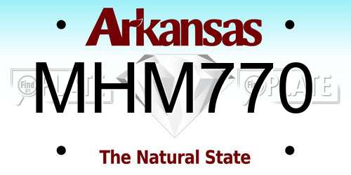 MHM770 Arkansas License Plate