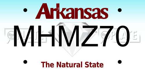 MHMZ70 Arkansas License Plate