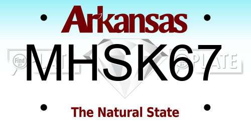 MHSK67 Arkansas License Plate