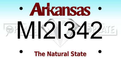MI2I342 Arkansas License Plate