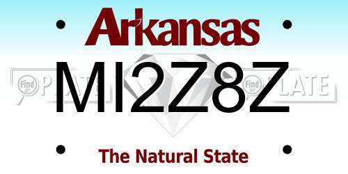 MI2Z8Z Arkansas License Plate