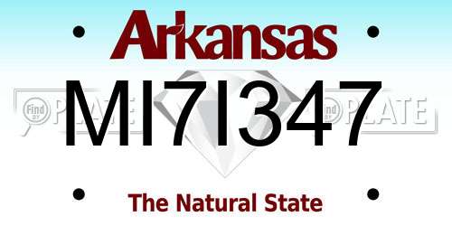 MI7I347 Arkansas License Plate