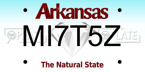 MI7T5Z Arkansas License Plate