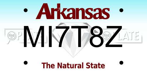 MI7T8Z Arkansas License Plate