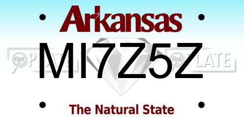 MI7Z5Z Arkansas License Plate