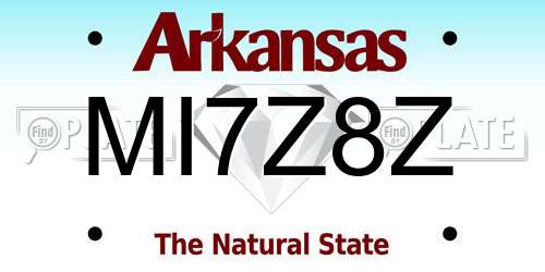 MI7Z8Z Arkansas License Plate