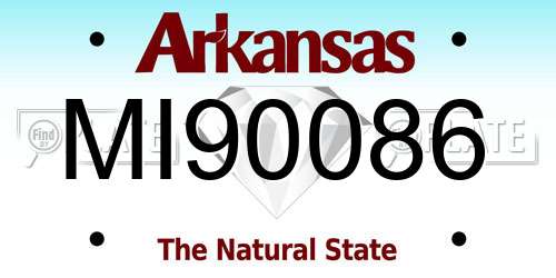 MI90086 Arkansas License Plate