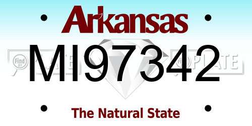 MI97342 Arkansas License Plate