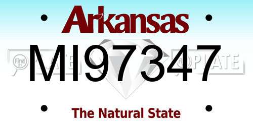 MI97347 Arkansas License Plate