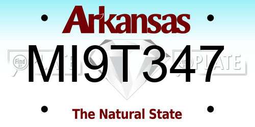 MI9T347 Arkansas License Plate