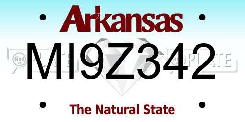 MI9Z342 Arkansas License Plate
