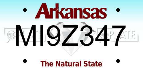 MI9Z347 Arkansas License Plate