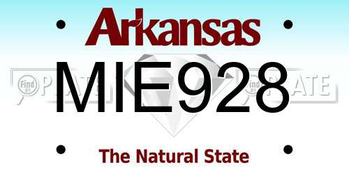 MIE928 Arkansas License Plate