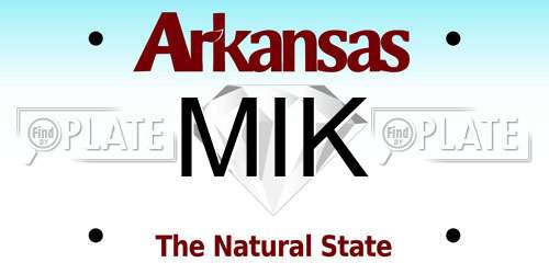 MIK Arkansas License Plate