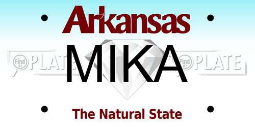 MIKA Arkansas License Plate
