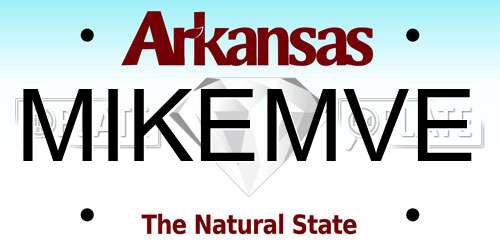 MIKEMVE Arkansas License Plate
