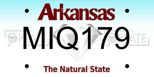 MIQ179 Arkansas License Plate