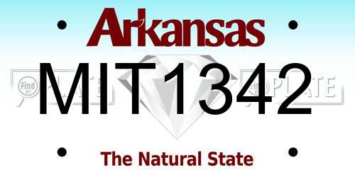 MIT1342 Arkansas License Plate