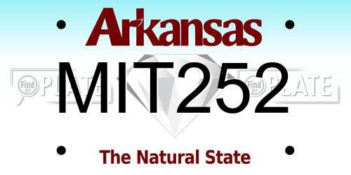 MIT252 Arkansas License Plate