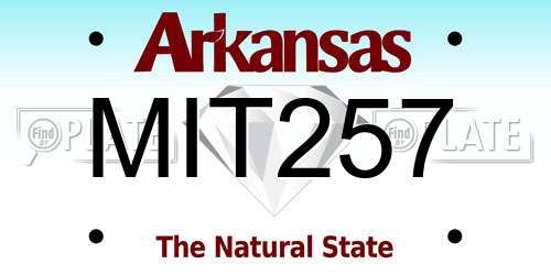 MIT257 Arkansas License Plate