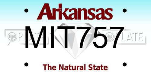 MIT757 Arkansas License Plate