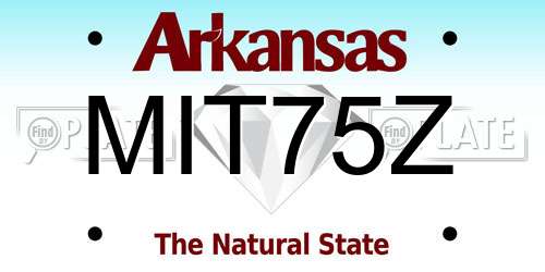 MIT75Z Arkansas License Plate