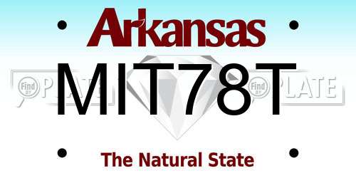 MIT78T Arkansas License Plate